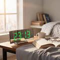 Curved LED Digital Alarm Clock with Mirror Display