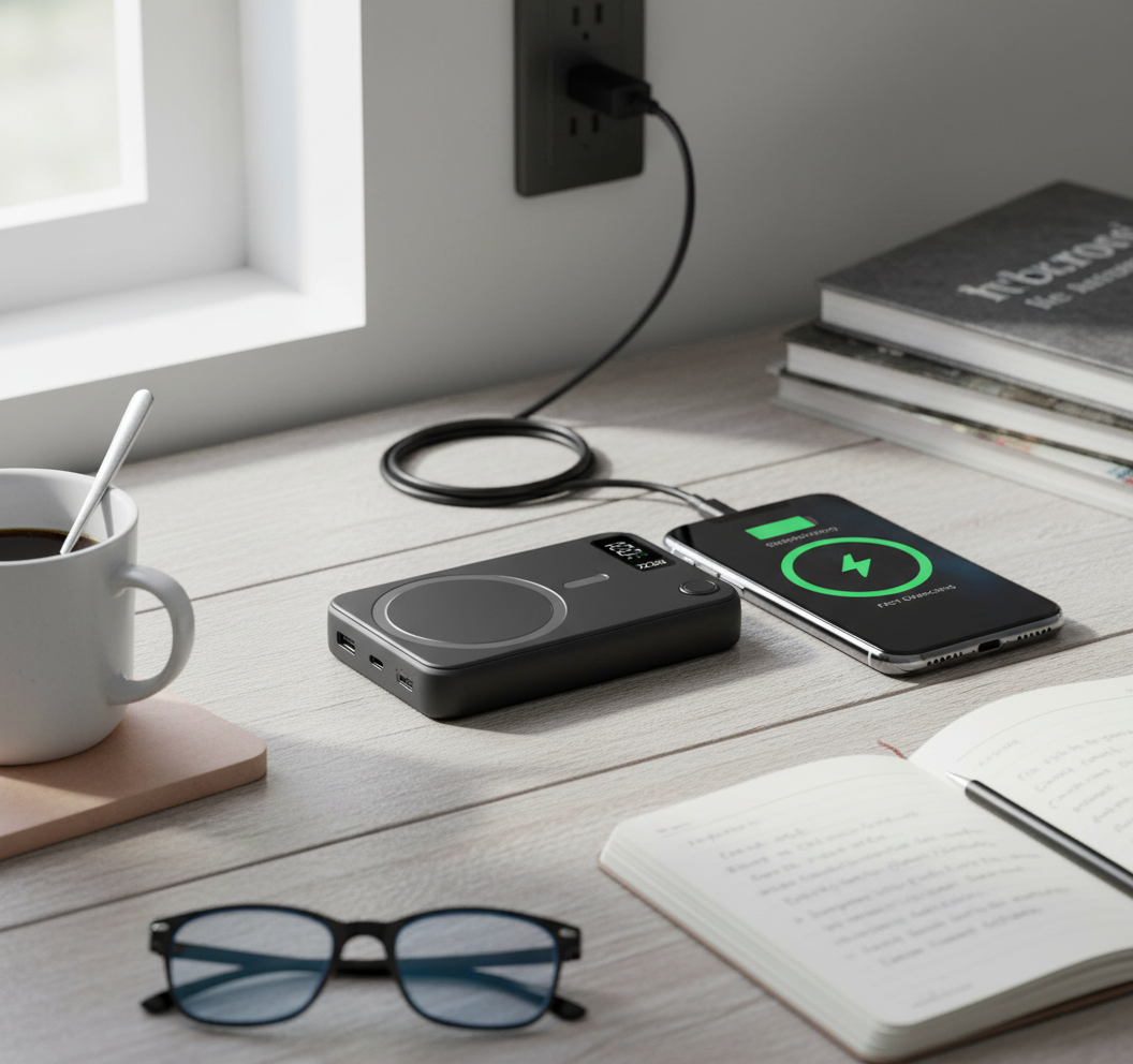 Magnetic Mini Power Bank 5000mAh Wireless Charger