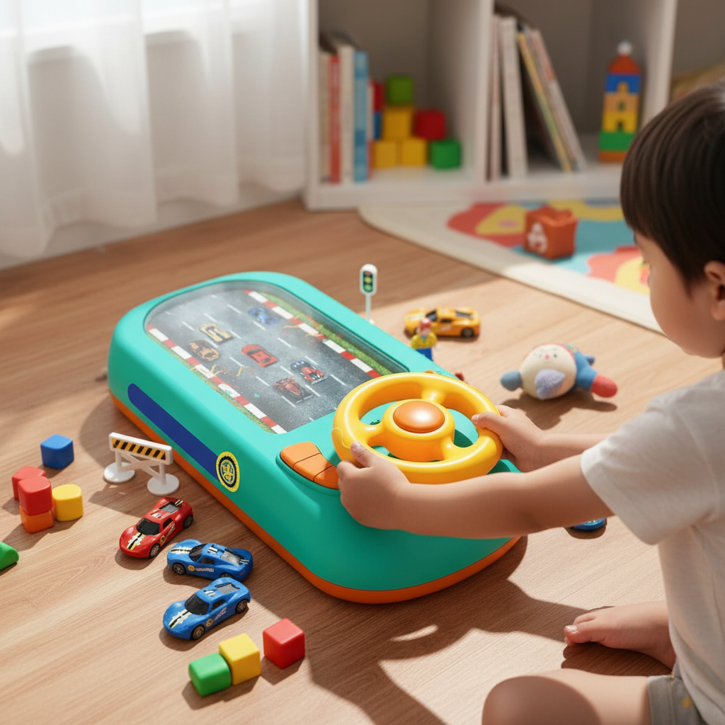 Racing Car Track Toy with Steering Wheel