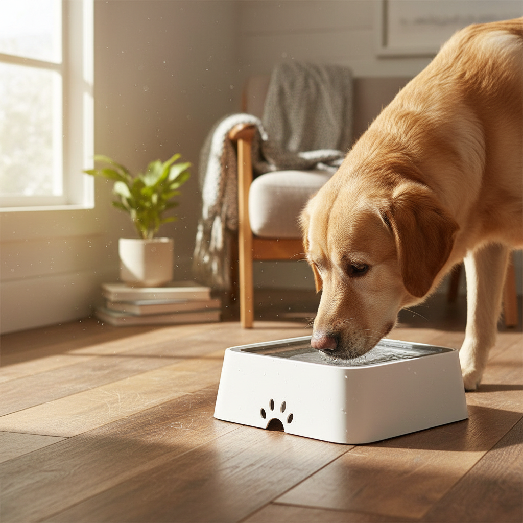 Large Capacity Anti-Overflow Dog Water Bowl