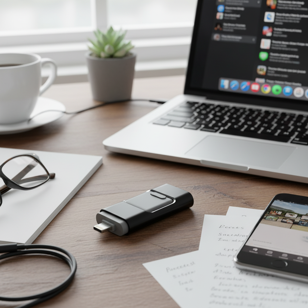 4-in-1 USB Flash Drive for iPhone, Android & PC