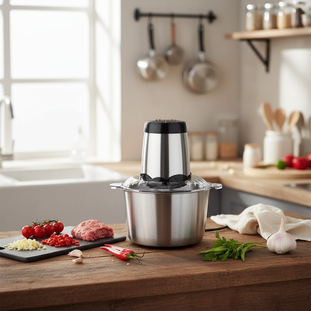 2L Electric Food Chopper with 4-Blade System