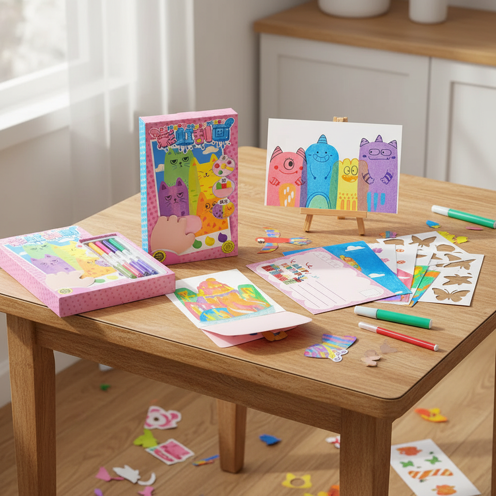 Kids Squeegee Art Kit with Paints & Drawing Paper