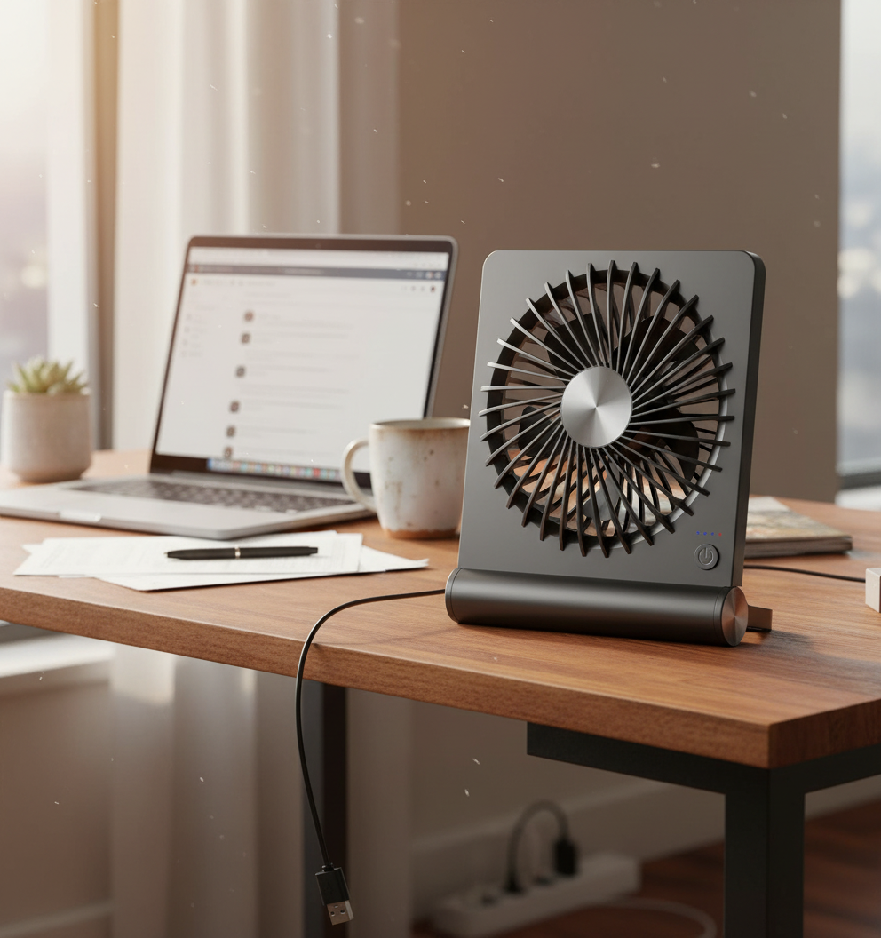 Ultra Quiet Small Desk Fan with USB Power