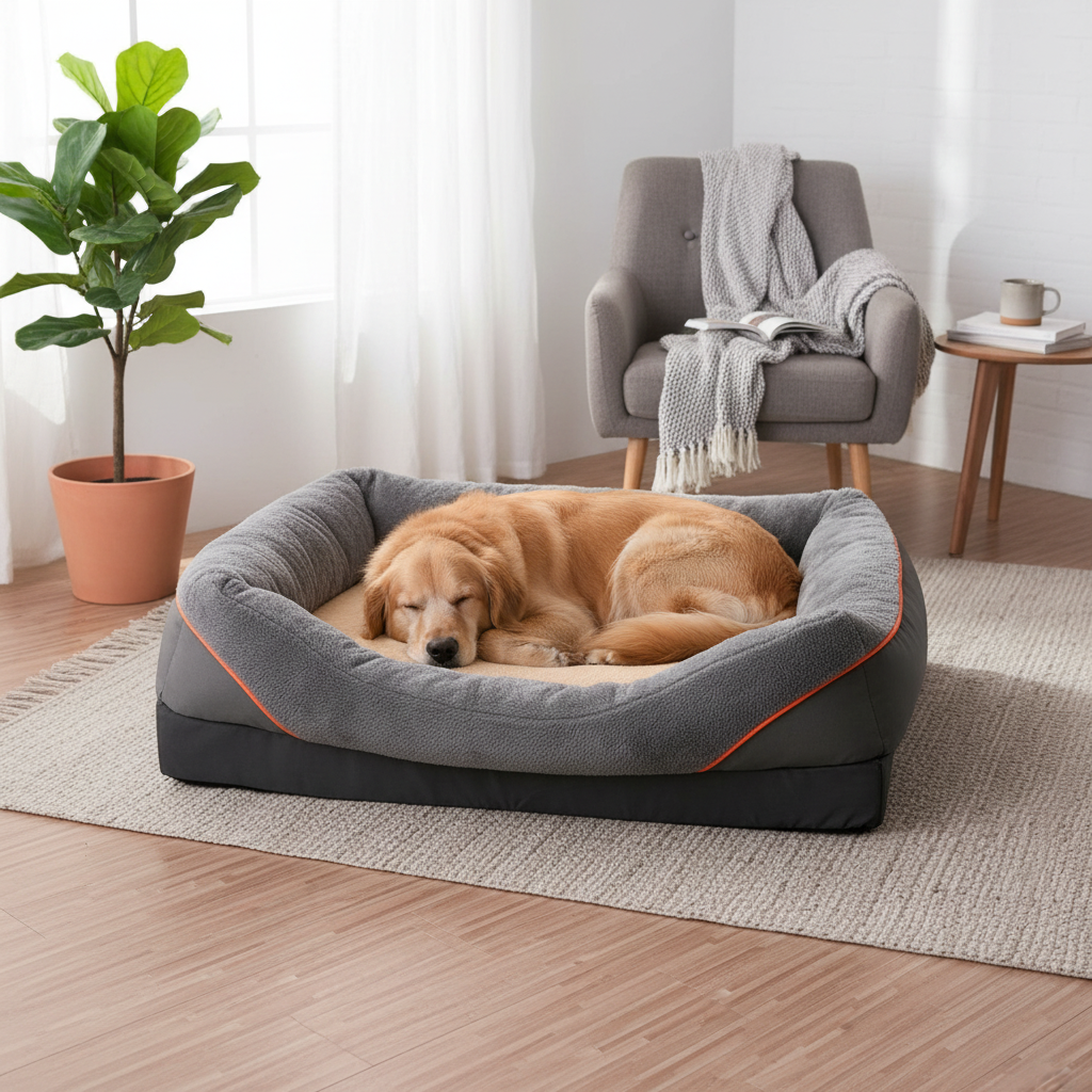 Orthopedic Dog Bed with Memory Foam & Washable Cover
