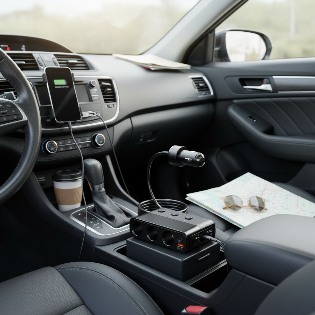 7-in-1 Car Power Adapter with USB Charging