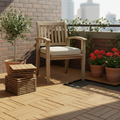Interlocking Wood Patio Deck Tiles - 27 Piece Set