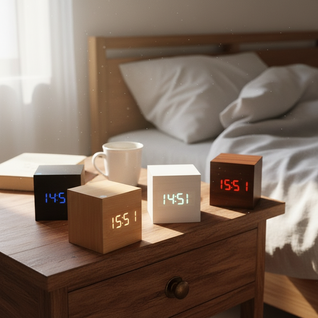 Modern Digital Wood Clock - Minimalist Design