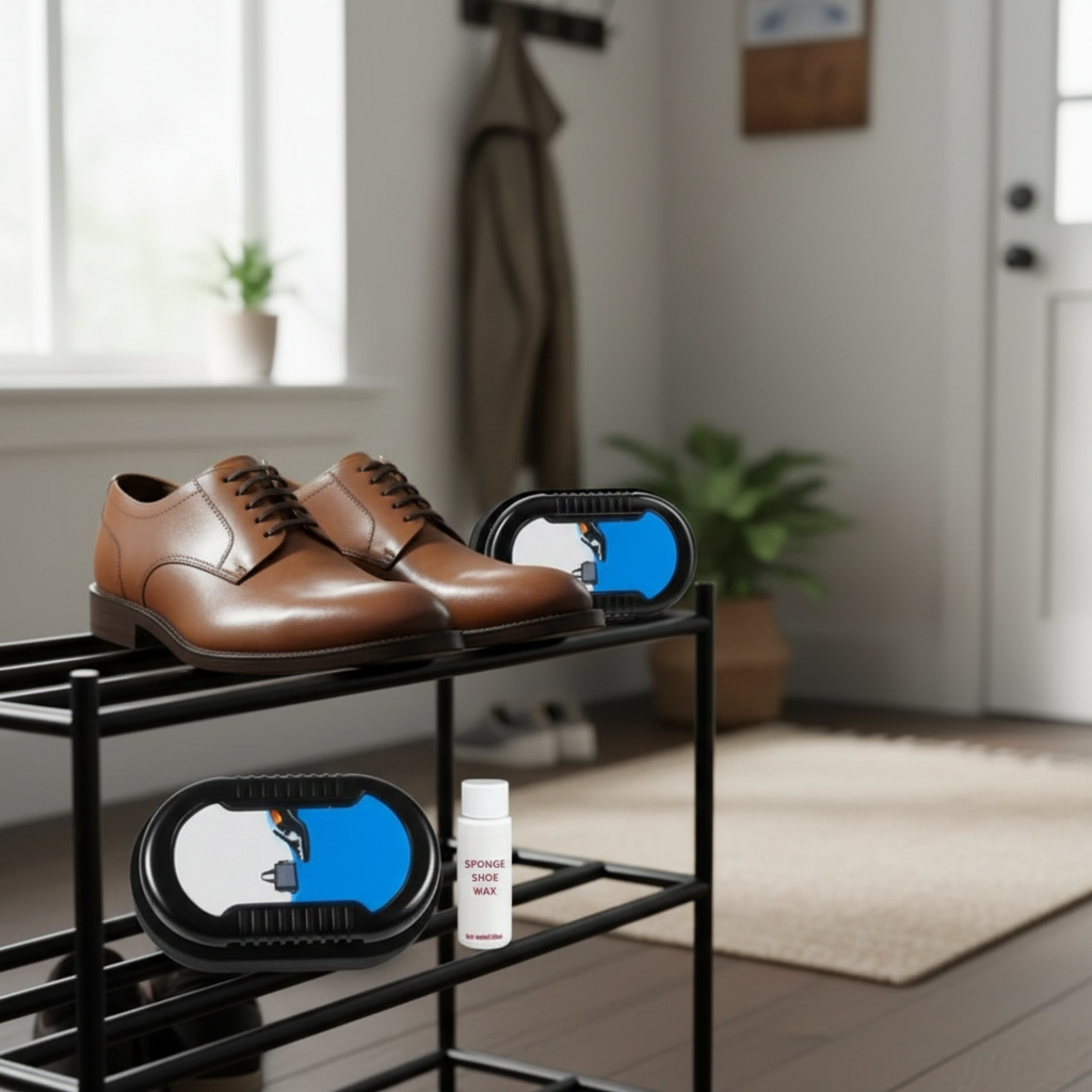 Dual Sponge Shoe Polisher - Instant Shine & Stain Removal