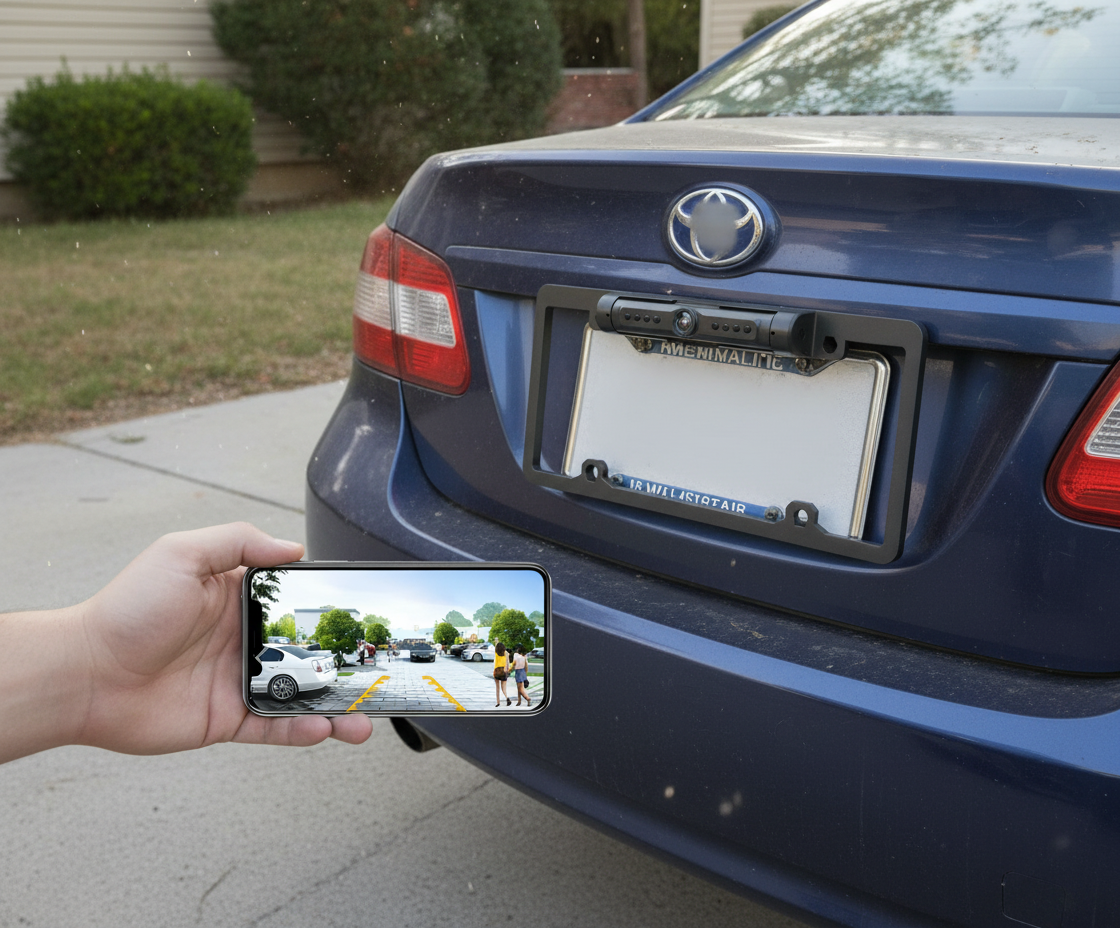 Wireless License Plate Backup Camera