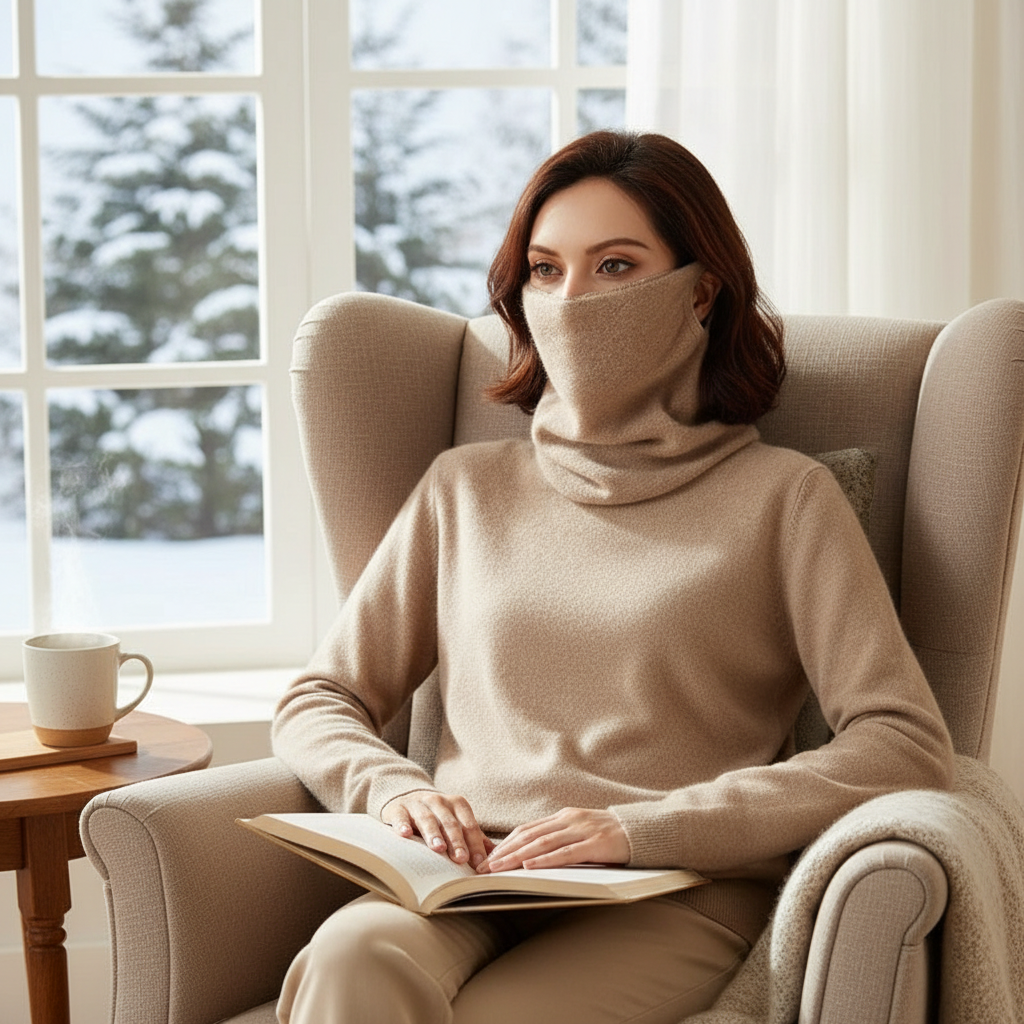 Merino Wool Winter Scarf & Face Mask