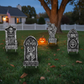 Halloween Tombstone Gravestones with Stakes - Set of 4