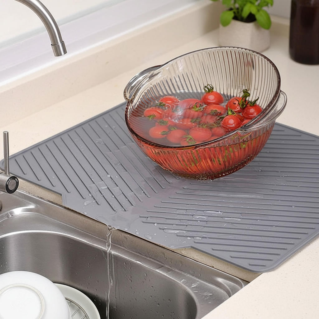 Silicone Dish Drying Mat for Kitchen Countertops