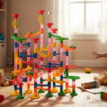 Marble Run Toy Set - 133 Pieces with Tracks & Marbles