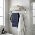 Stainless Steel Wall Towel Rack - Modern Bathroom Storage