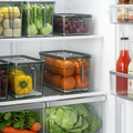Refrigerator Storage Box with Ventilated Lid