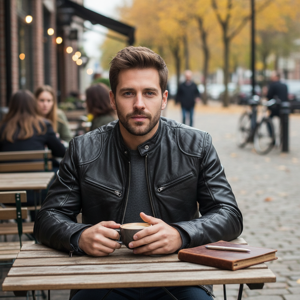 Men's Leather Jacket - Classic Timeless Style