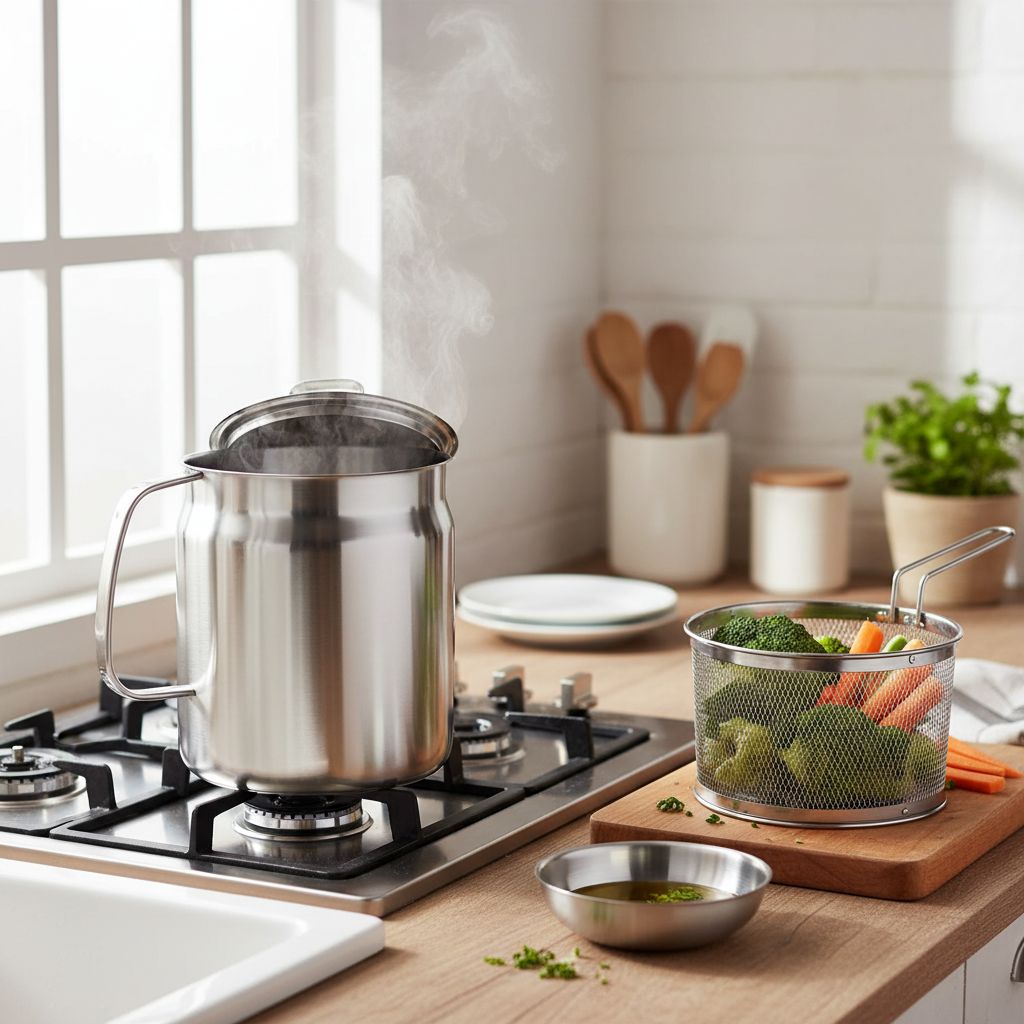 2-in-1 Stainless Steel Deep Frying Pot with Oil Filter