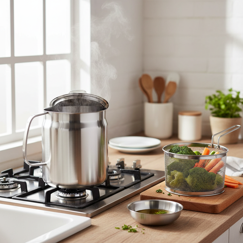 2-in-1 Stainless Steel Deep Frying Pot with Oil Filter