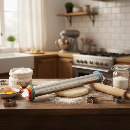 Adjustable Rolling Pin with Removable Rings