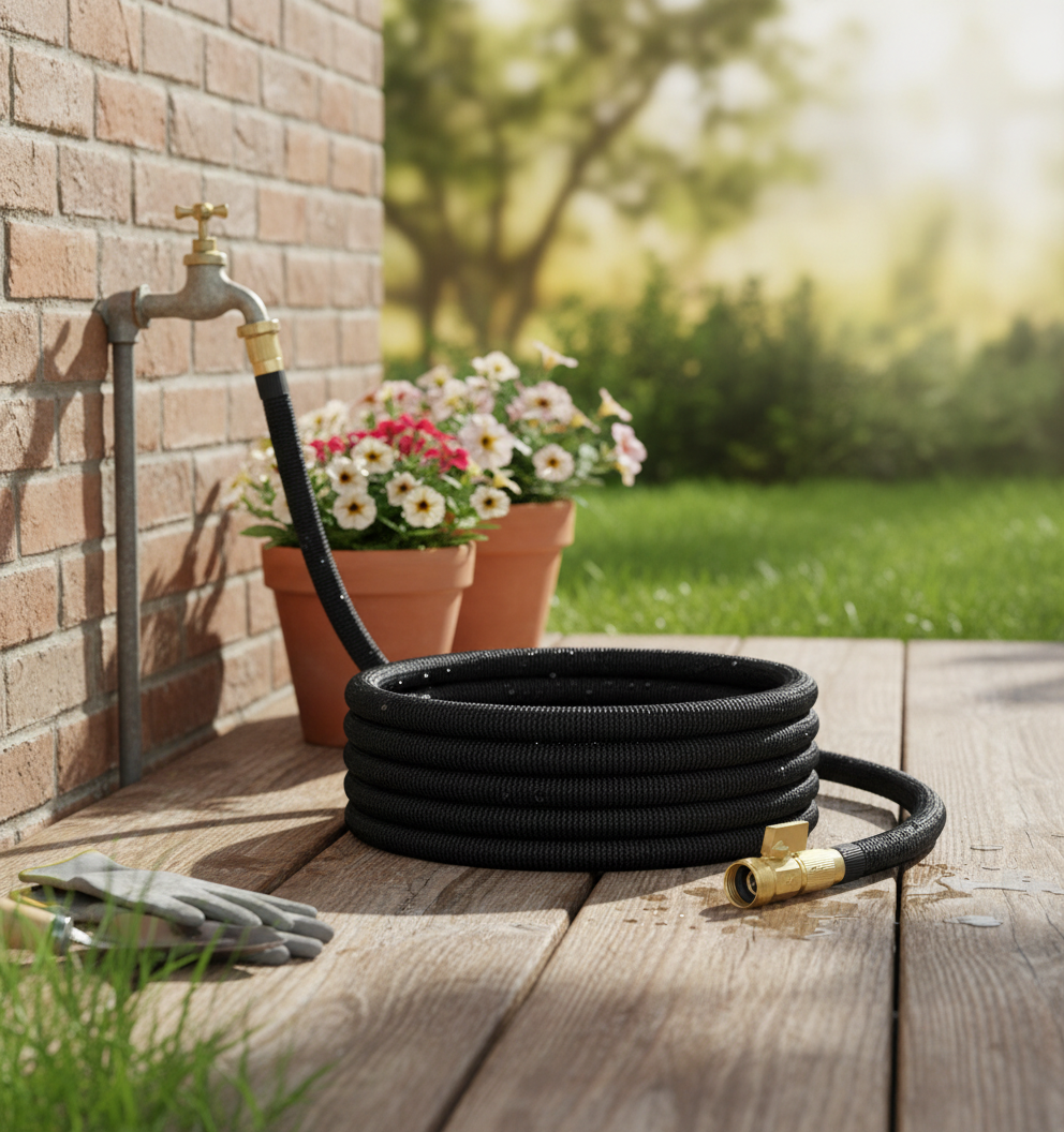 50ft Expandable Garden Hose with Brass Connectors