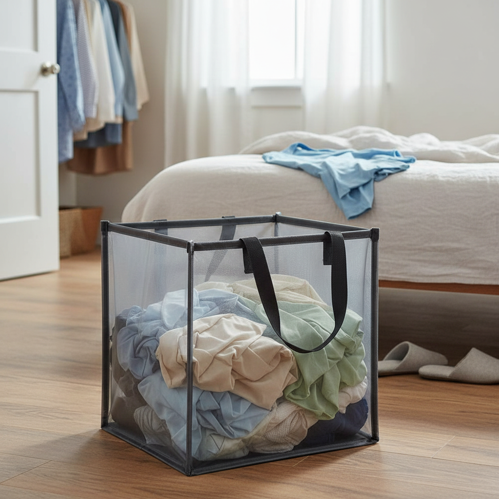 Foldable Mesh Laundry Hamper with Handles