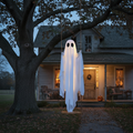 Outdoor Lighted Ghost Halloween Decoration with Swing