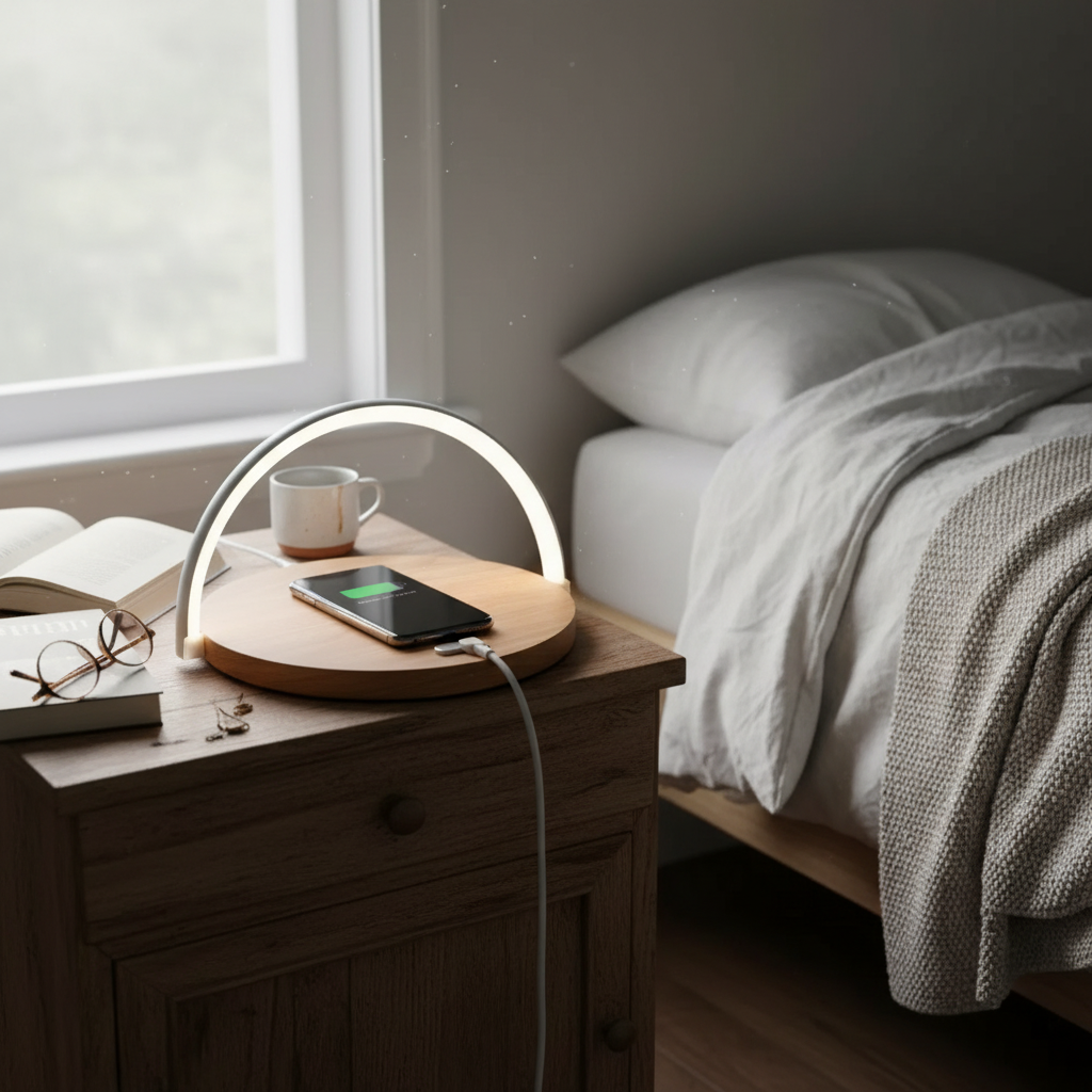 Wireless Charging LED Lamp with Qi Charging