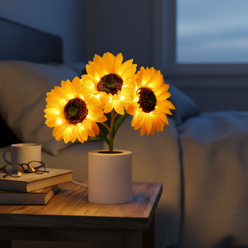 Sunflower LED Lamp - Warm Dimmable Bedside Light