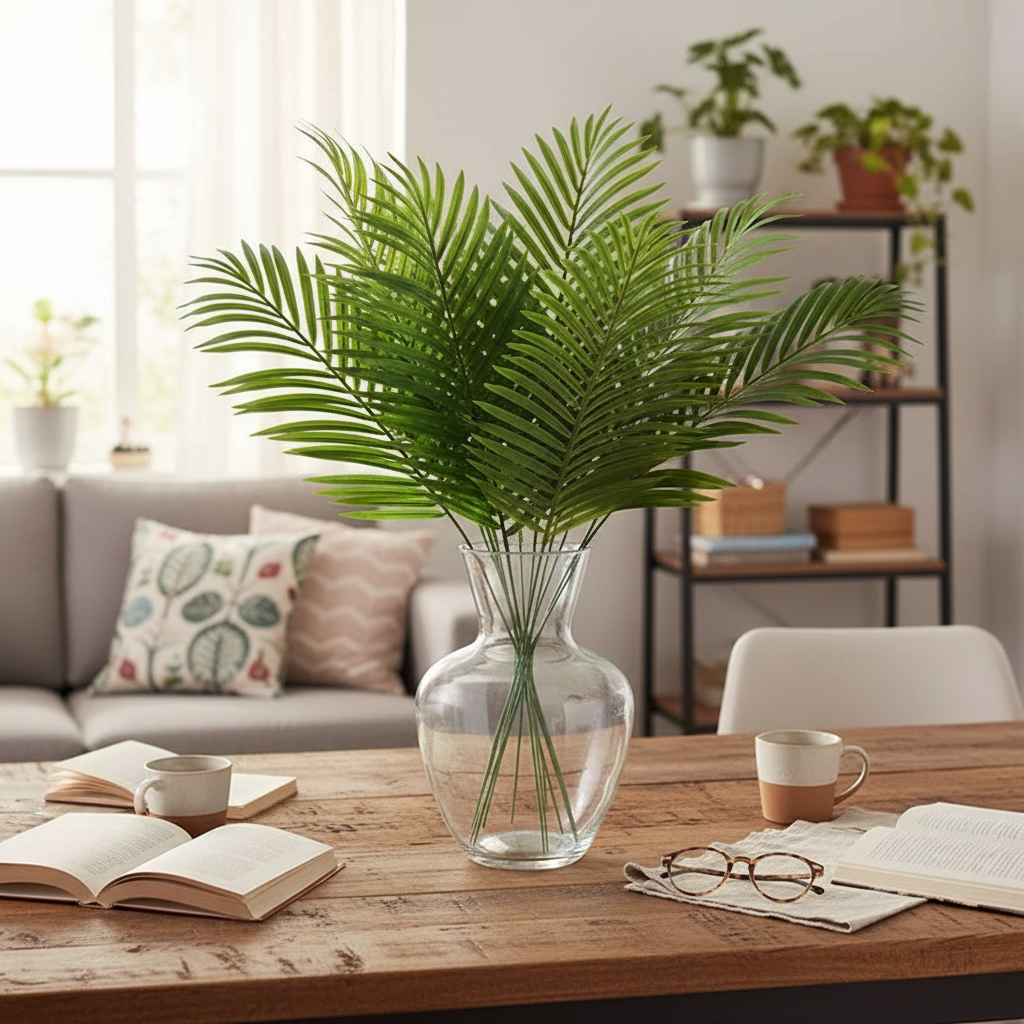 12 Artificial Palm Leaves for Home & Event Decor