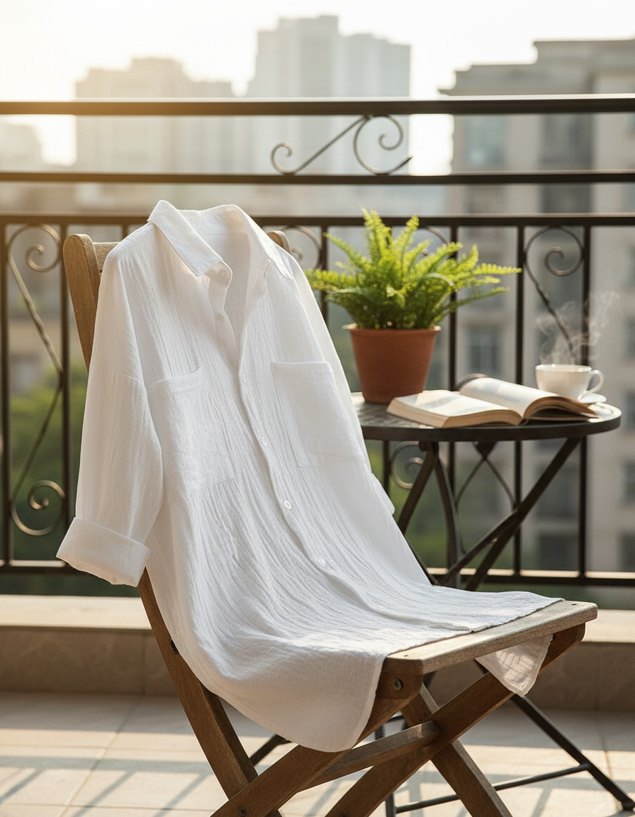 Women's White Linen Blouse | Breathable Summer Top