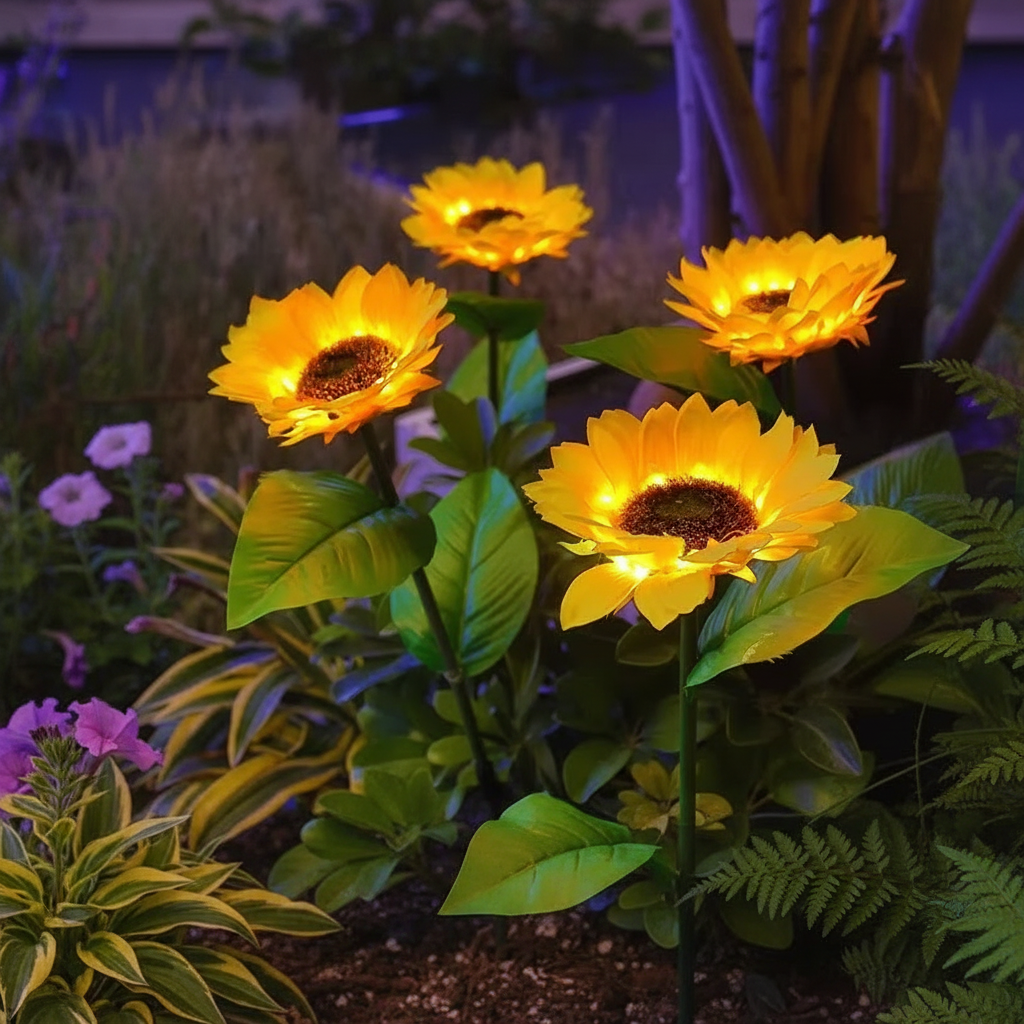 Solar Sunflower Garden Lights - Outdoor LED Stake