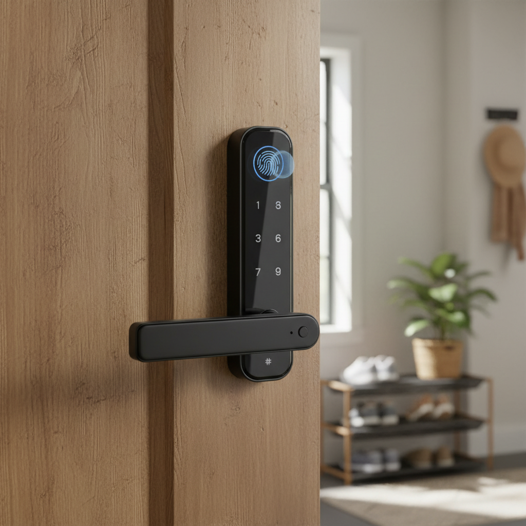 Smart Fingerprint Door Lock with Bluetooth & App Control