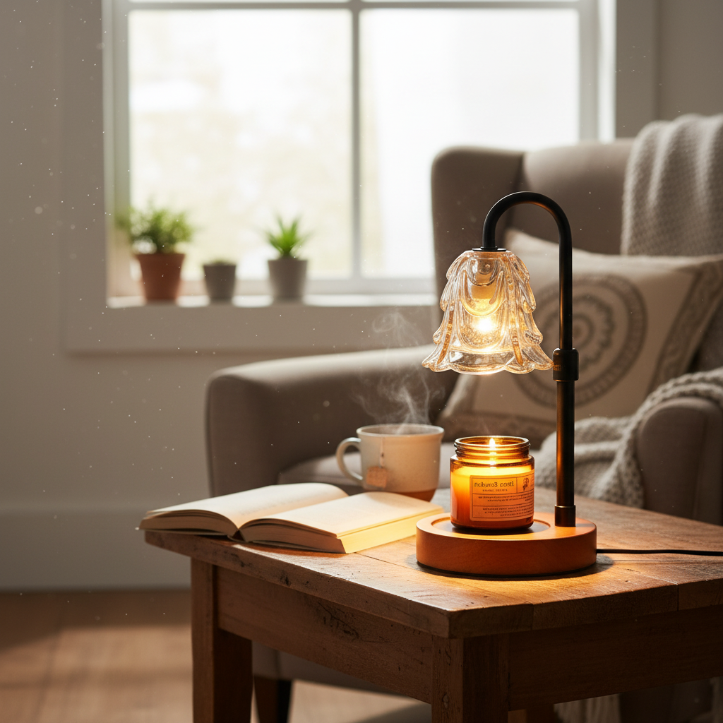 Dimmable Flower Candle Warmer Lamp with Timer