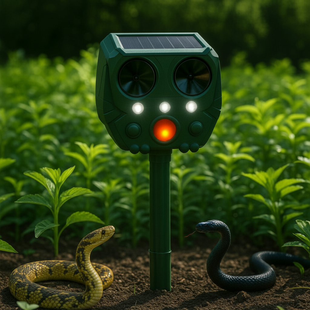 Solar Ultrasonic Snake Repeller with Motion Sensor