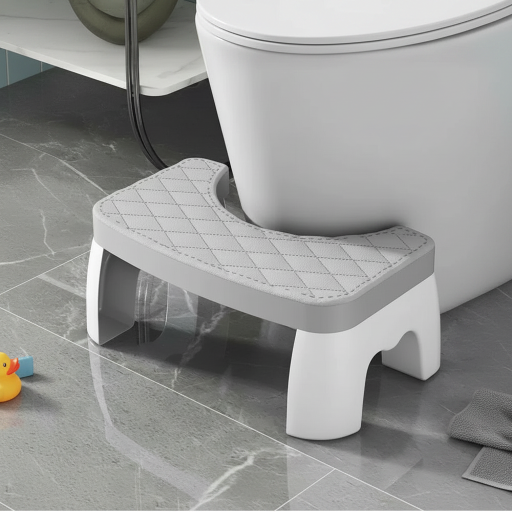 Non-Slip Squat Toilet Stool - Compact Bathroom Step