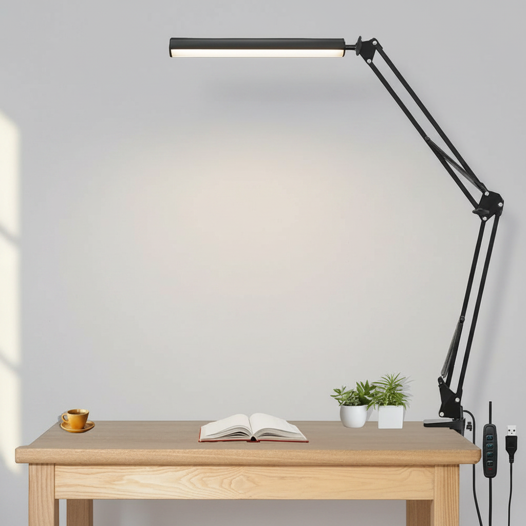 LED Desk Lamp with Clamp - Adjustable Task Lighting