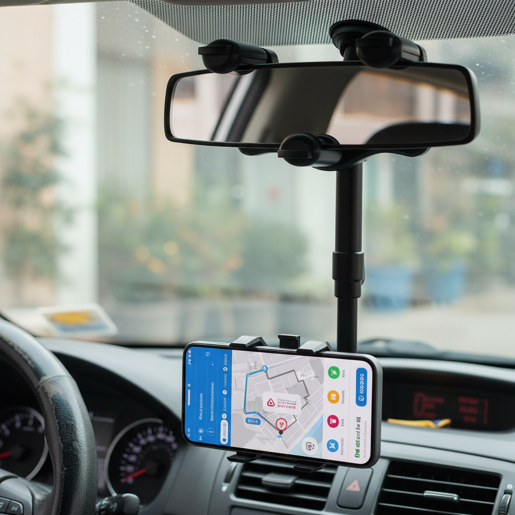 Rearview Mirror Phone Holder | 360° Rotation