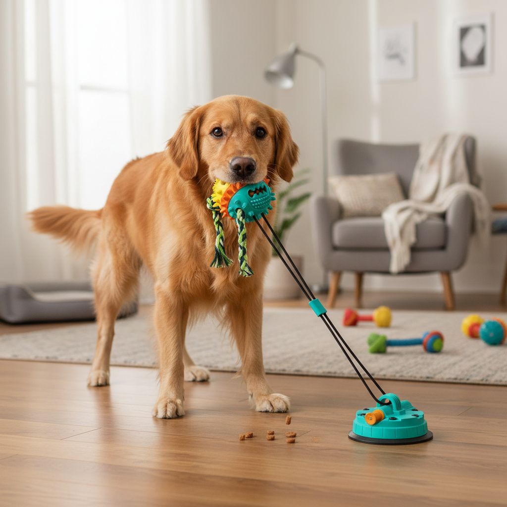 Rolling Pet Toy with Self-Movement & Chew Features