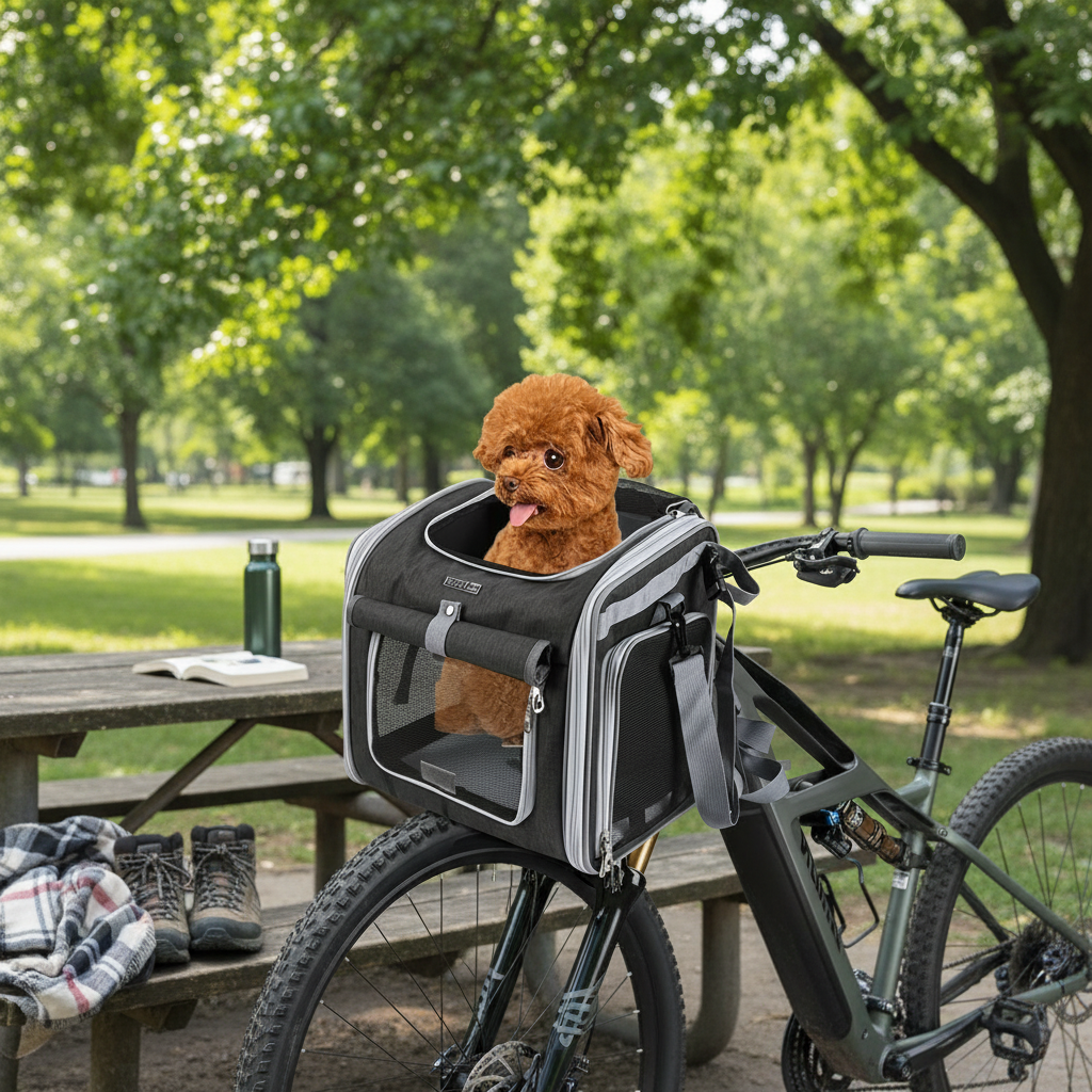 Expandable Pet Bike Basket for Cats & Small Dogs
