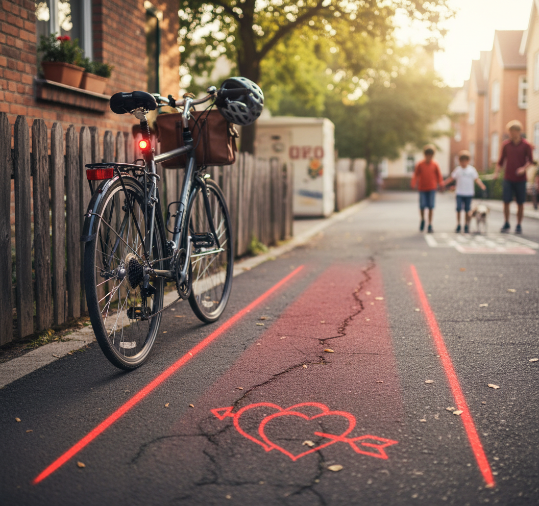 Laser Bicycle Light - Lane & LED Projection Safety Light