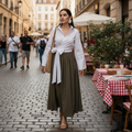 Wide Bow Belt Blouse | Elegant Kimono Style