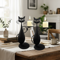Black Cat Candle Holder - Hand-Crafted Resin