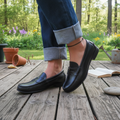 Women's Vintage Slip-On Loafers - Low Heel PU Leather