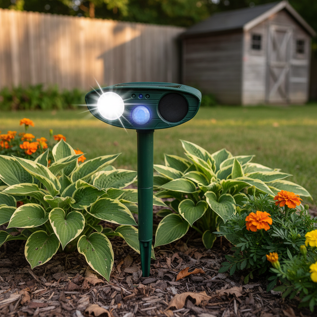 Solar Ultrasonic Animal Repellent with Motion Sensor