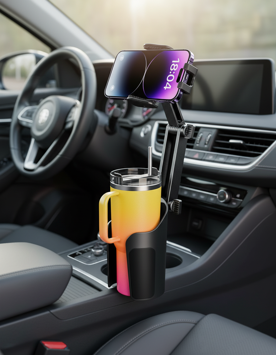Adjustable Phone Cup Holder Mount for Car
